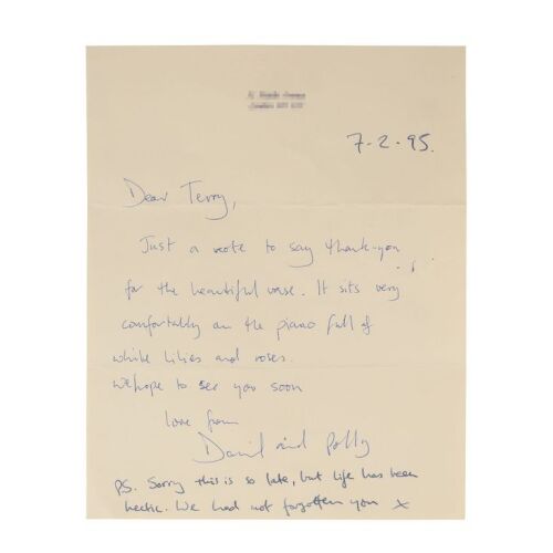 Lot # 248. David Gilmour Handwritten Letter To Terry Doran, 1995 ### PINK FLOYD
