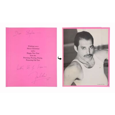 Lot # 274. The Reinhold Mack Collection: Freddie Mercury Commissioned Christmas Card Featuring Handwritten Message ### FREDDIE MERCURY
