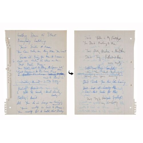 Lot # 275. The Reinhold Mack Collection: Freddie Mercury Handwritten ''Foolin' Around'' and ''My Love Is Dangerous'' Working Lyrics ### FREDDIE MERCURY