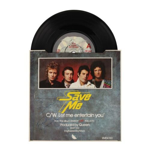 Lot # 315. Freddie Mercury-Autographed ''Save Me'' Demonstration Single ### QUEEN