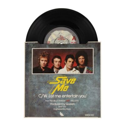 Lot # 315. Freddie Mercury-Autographed ''Save Me'' Demonstration Single ### QUEEN