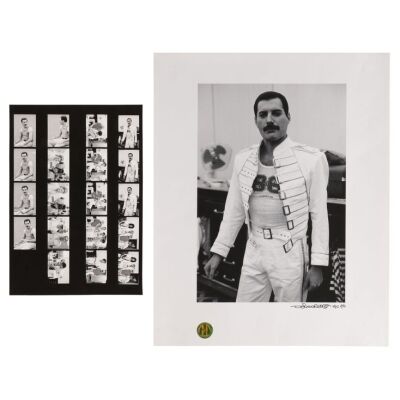 Lot # 323. The Denis O'Regan Collection: Limited Edition Freddie Mercury Backstage in Mannheim Print and Mannheim Backstage Images Contact Sheet Proof ### QUEEN
