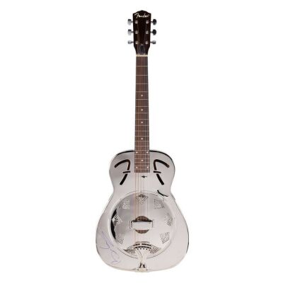 Lot # 325. Brian May-Autographed Steel Body Acoustic Fender Guitar ### QUEEN
