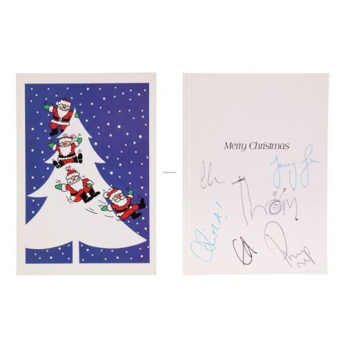 Lot # 328. Thom Yorke, Jonny Greenwood, Ed O'Brien, Colin Greenwood And Philip Selway-Autographed Christmas Card ### RADIOHEAD