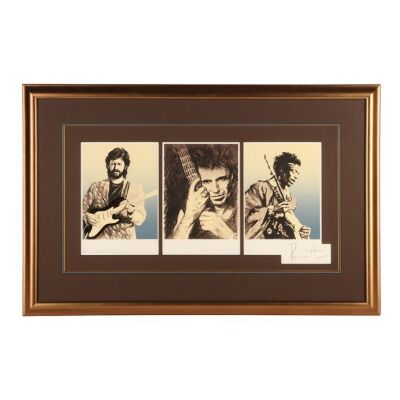 Lot # 345. Framed Lithograph of Keith Richards, Jimi Hendrix and Eric Clapton Autographed by Ronnie Wood ### RONNIE WOOD