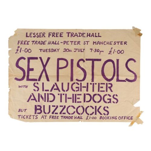 Lot # 347. Lesser Free Trade Hall Manchester 20 July 1976 Concert Poster - From the Collection of Steve Diggle ### SEX PISTOLS