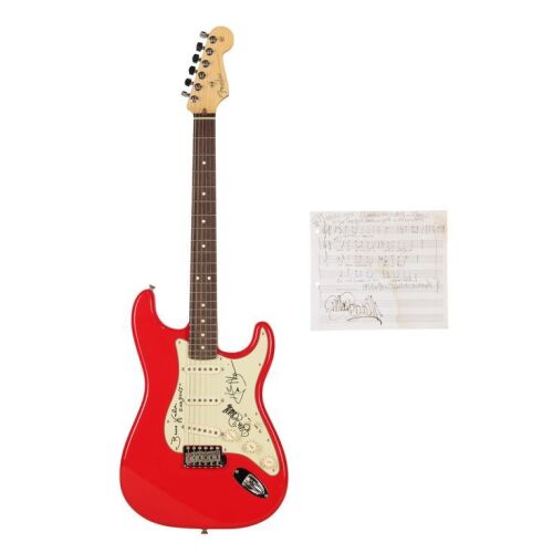 Lot # 359. Hank Marvin, Bruce Welch, Brian Bennett-Autographed Fender Stratocaster and Brian Bennett-Autographed "Summer Holiday" Lyrics And Sheet Music ### SHADOWS, THE