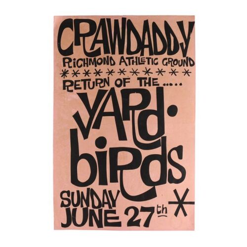 Lot # 393. Crawdaddy Club Concert Poster, 1965 ### YARDBIRDS, THE