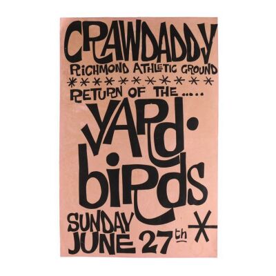 Lot # 393. Crawdaddy Club Concert Poster, 1965 ### YARDBIRDS, THE