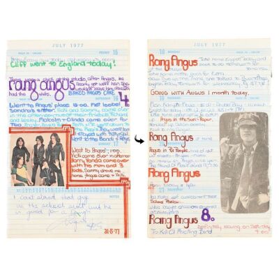 Lot # 396. Angus Young-Signed Page From His Girlfriend's Diary, 1977 ### AC/DC