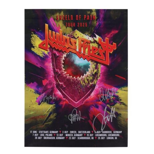 Lot # 406. Rob Halford, Ian Hill, Richie Faulkner and Scott Travis-Autographed Tour Poster ### JUDAS PRIEST