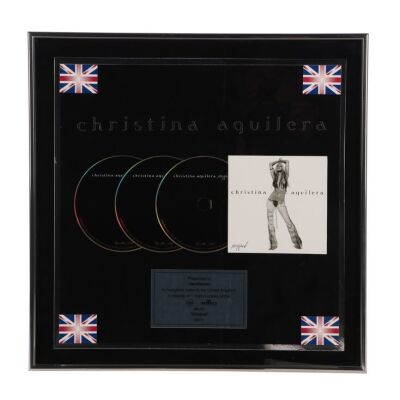 Lot # 452. Stripped 3x Platinum Disc Award ### CHRISTINA AGUILERA
