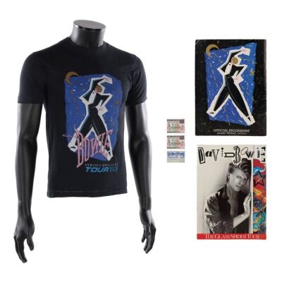 Lot # 474. Original Serious Moonlight Tour T-Shirt and Programme, with Glass Spiders Programme and Three Tickets ### DAVID BOWIE