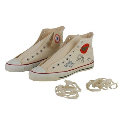 Lot # 505. Billie Joe Armstrong, Mike Dirnt and Tre Cool-Autographed Limited Edition "Walking Contradiction" Converse ### GREEN DAY
