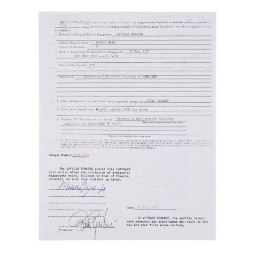 Lot # 570. Marvin Gaye and Brian Epstein-Signed Concert Contract ### MARVIN GAYE
