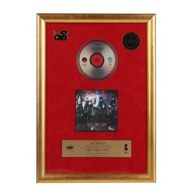 Lot # 578. Girls, Girls, Girls Australian Gold Award Presented to Tom Werman ### MOTLEY CRUE