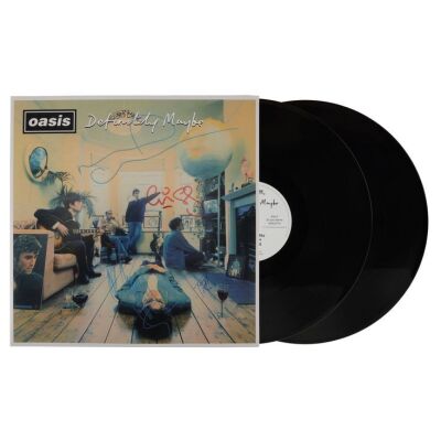 Lot # 607. Noel Gallagher, Liam Gallagher, Paul McGuigan and Tony McCarroll-Autographed Definitely Maybe Album ### OASIS