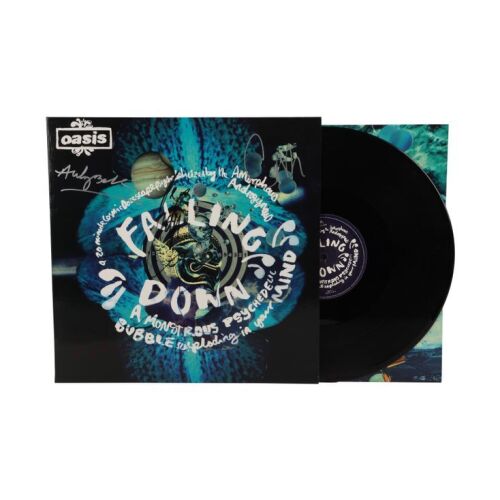 Lot # 635. Noel Gallagher, Liam Gallagher, Andy Bell and Gem Archer-Autographed ''Falling Down'' LP ### OASIS
