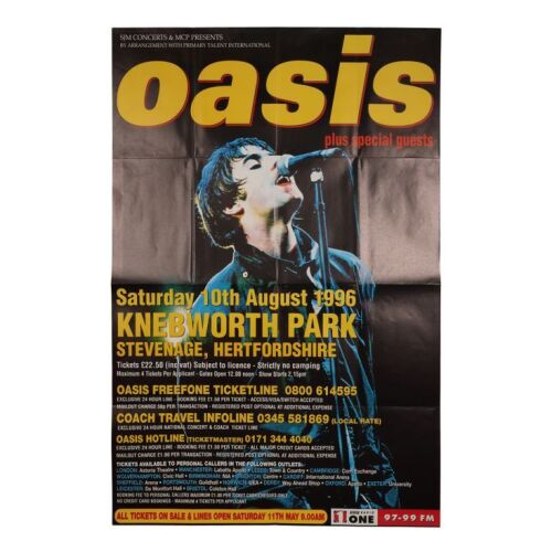 Lot # 638. Knebworth UK Bus Stop Poster, 1996 ### OASIS