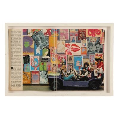 Lot # 649. Paula Webb Stainton&rsquo;s Pink Floyd - Their Mortal Remains Collection: The Observer, &lsquo;Counterculture&rsquo; Issue Double Page Spread with Original Perspex Display Case ### PINK FLOYD