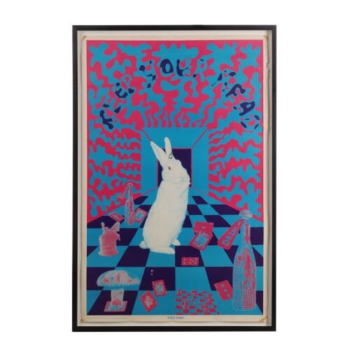 Lot # 658. Paula Webb Stainton&rsquo;s Pink Floyd - Their Mortal Remains Collection: The White Rabbit in Wonderland Poster, 1967 ### PINK FLOYD