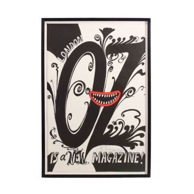 Lot # 663. Paula Webb Stainton&rsquo;s Pink Floyd - Their Mortal Remains Collection: London Oz Is a New Magazine Promotional Poster, 1967 ### PINK FLOYD