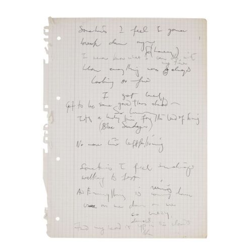 Lot # 689. The Reinhold Mack Collection: Freddie Mercury Handwritten ''Living on My Own'' Working Draft Lyrics ### FREDDIE MERCURY