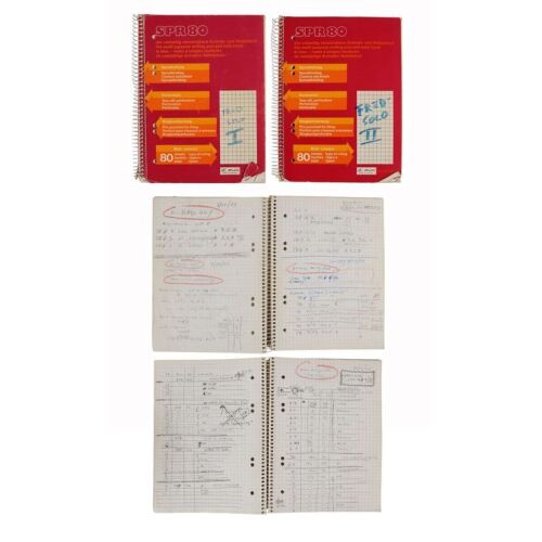 Lot # 700. The Reinhold Mack Collection: Two Notebooks Containing Handwritten Recording Notes for Mr. Bad Guy Album Recording Sessions, 1984-85 ### FREDDIE MERCURY