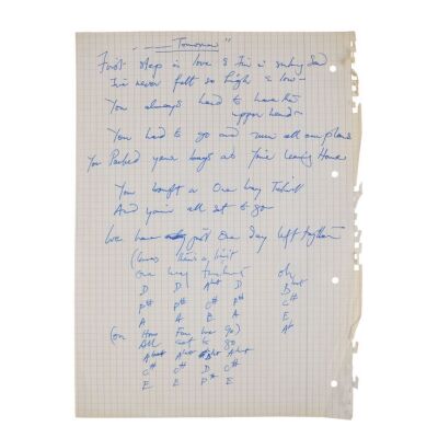 Lot # 707. The Reinhold Mack Collection: Freddie Mercury Handwritten ''Love Me Like There's No Tomorrow'' Opening Verse Working Lyrics ### FREDDIE MERCURY