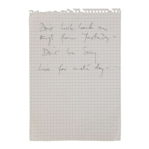 Lot # 710. The Reinhold Mack Collection: Freddie Mercury Handwritten ''Mr. Bad Guy (Bad Circulation Version)'' Opening Verse Lyrics ### FREDDIE MERCURY