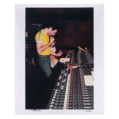 Lot # 723. The Peter Hince Collection: C-Type Reinhold Mack-Autographed Freddie Mercury Musicland Studios Control Room Exhibition Print, 1982 ### QUEEN