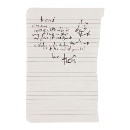 Lot # 737. Thom Yorke Handwritten and Autographed Note ### RADIOHEAD