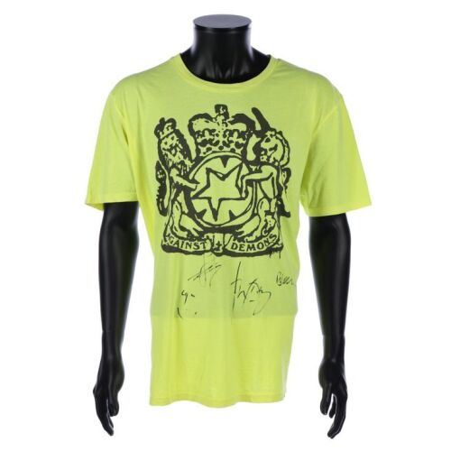 Lot # 743. Thom Yorke, Colin Greenwood, Jonny Greenwood, Philip Selway and Ed O&rsquo;Brien-Autographed Radiohead Public Library T-shirt ### RADIOHEAD