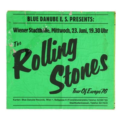 Lot # 758. Wiener Stadthalle Concert Poster, 1976 ### ROLLING STONES, THE