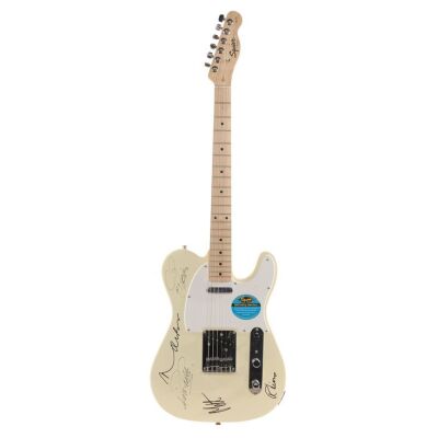 Lot # 777. Francis Rossi, Rick Parfitt, John Edwards, Andy Brown and Matt Letley-Autographed Squier Telecaster Guitar ### STATUS QUO