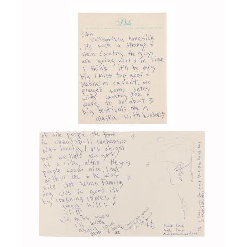 Lot # 784. Marc Bolan's Handwritten Letter and Drawing to John Peel, 1969 ### T. REX