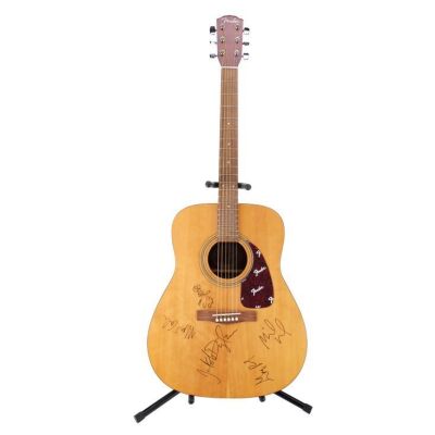 Lot # 805. Jakob Dylan, Mario Calire, Michael Ward, Rami Jaffee and Greg Richling-Autographed Fender DG-7 Acoustic Guitar ### WALLFLOWERS, THE