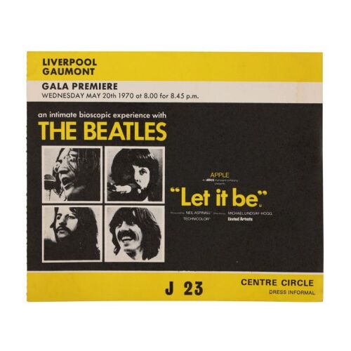 Lot # 421. Let It Be Liverpool Gala Premiere Ticket, 1970 ### BEATLES, THE