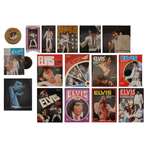 Lot # 494. Collection of Elvis Presley Memorabilia Including Books, Magazine With Flexi-Disc, And Las Vegas Menus ### ELVIS PRESLEY