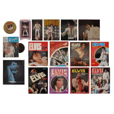 Lot # 494. Collection of Elvis Presley Memorabilia Including Books, Magazine With Flexi-Disc, And Las Vegas Menus ### ELVIS PRESLEY