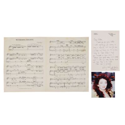 Lot # 530. Kate Bush-Autographed Letter and ''Wuthering Heights'' Sheet Music ### KATE BUSH