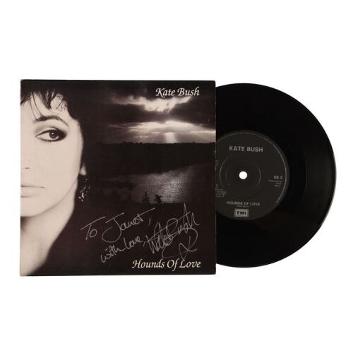 Lot # 531. Kate Bush-Autographed "Hounds of Love" Single Vinyl ### KATE BUSH