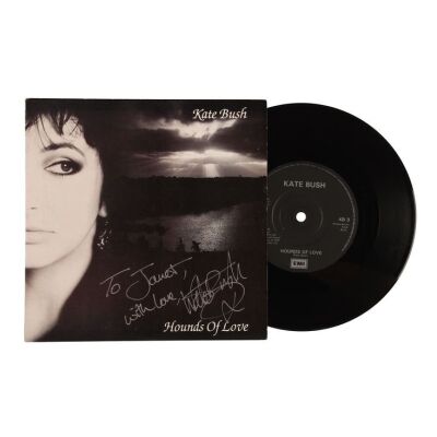 Lot # 531. Kate Bush-Autographed "Hounds of Love" Single Vinyl ### KATE BUSH