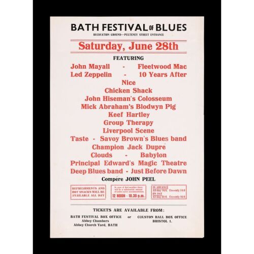 Lot # 552. Bath Festival of Blues Flyer, 1969 ### LED ZEPPELIN