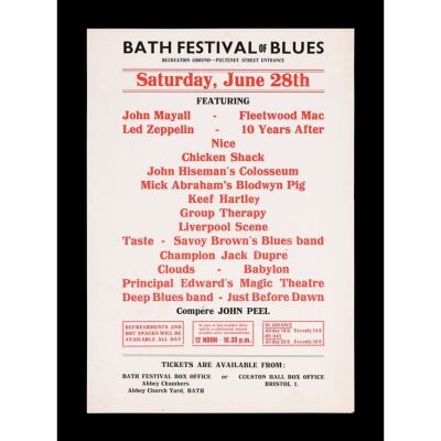 Lot # 552. Bath Festival of Blues Flyer, 1969 ### LED ZEPPELIN