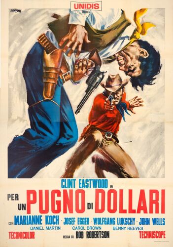 2. Italian Four Fogli (54.5" x 78"); The Nicola Bais Collection; Country-of-Origin; Very Fine- on Linen ### A FISTFUL OF DOLLARS (1964)