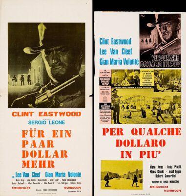 16. Italian Locandinas (2) (13" x 26", 13" x 27.5"); The Nicola Bais Collection; Country-of-Origin, German Export Style (1); Fine+ Folded ### FOR A FEW DOLLARS MORE (1965)