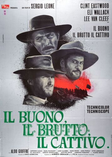 18. Italian Four Fogli (55" x 77"); The Nicola Bais Collection; Country-of-Origin, Limited Rome Premiere Style; Very Fine Folded ### THE GOOD, THE BAD AND THE UGLY (1966)
