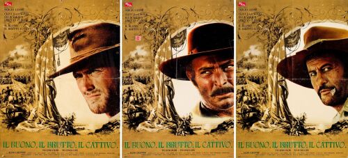 21. Italian Fotobustas (3) (26" x 36"); The Nicola Bais Collection; Country-of-Origin; Fine+ Folded ### THE GOOD, THE BAD AND THE UGLY (1966)