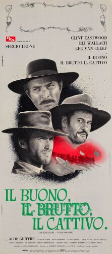 22. Italian Premiere Locandina (12" x 27"); The Nicola Bais Collection; Country-of-Origin, First Printing; Very Fine+ Folded ### THE GOOD, THE BAD AND THE UGLY (1966)
